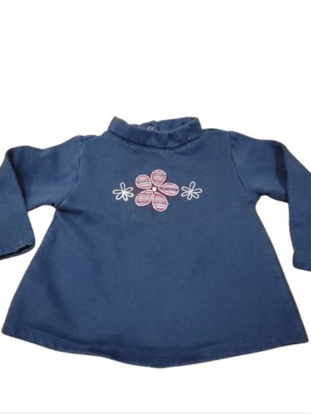 Kid Connection Pullover Shirt Toddler Girls 24M Blue Long Sleeve Floral Sweater